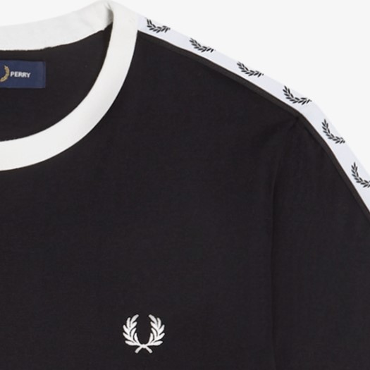 Fred Perry ブラック Taped Ringer Tシャツ Fred Perry Taped Ringer T Shirt Black | Mainline Menswear