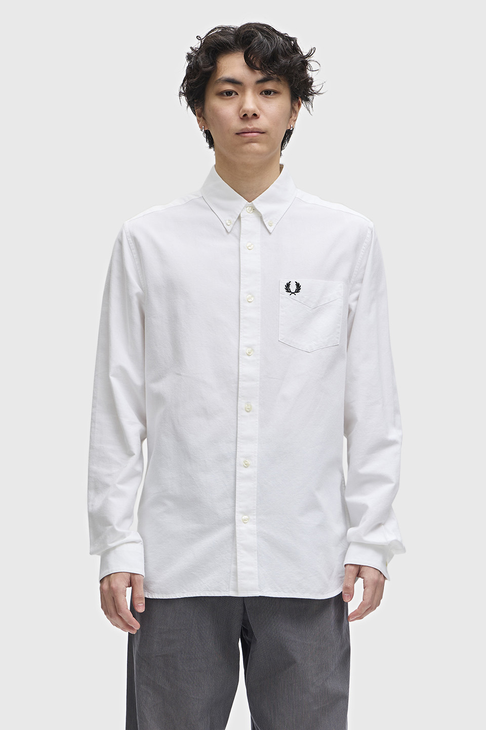 フレッドペリーFRED PERRY オックスフォードシャツ(BLACK) L