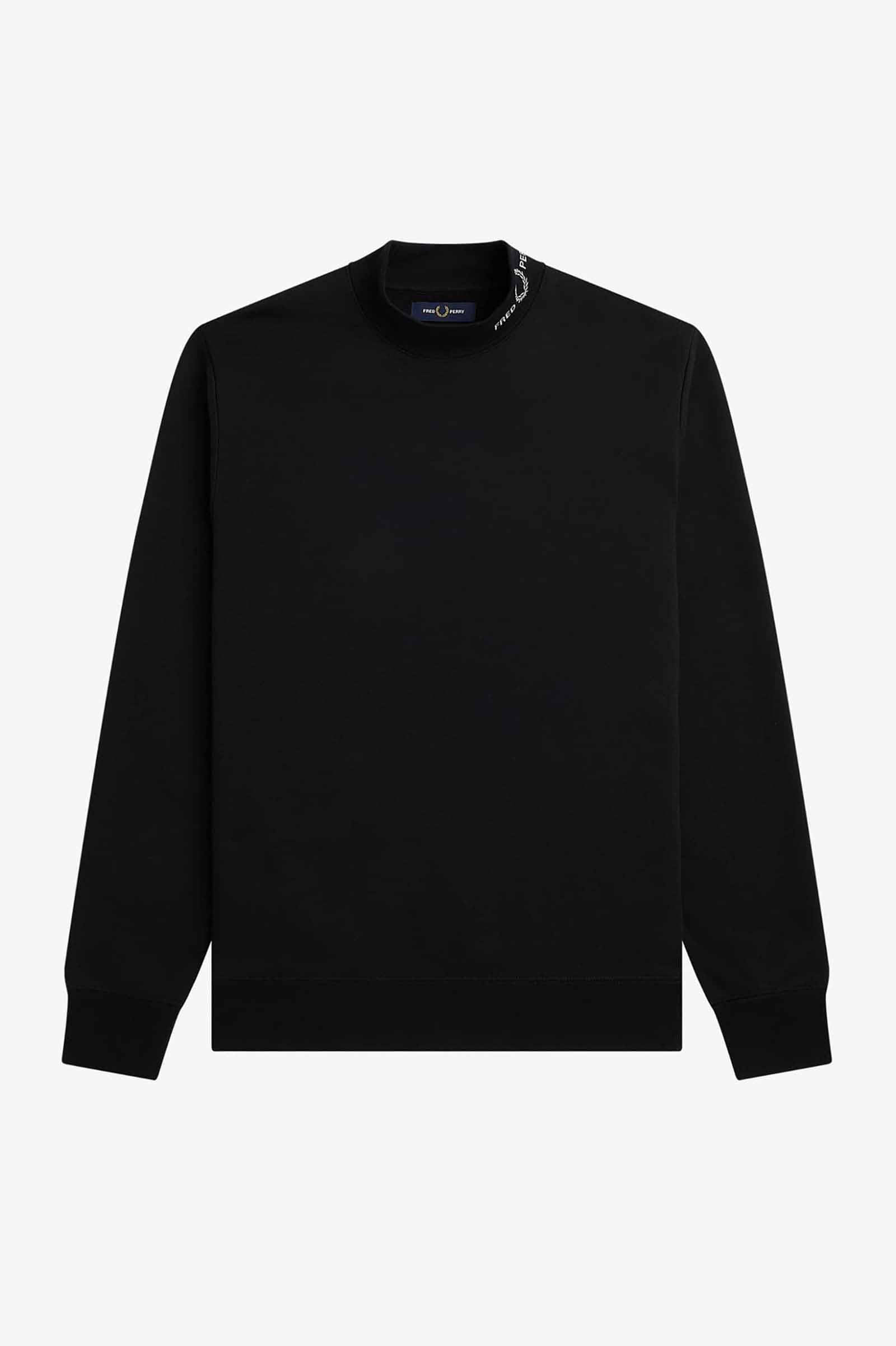 Branded Collar Sweatshirt(S 102：BLACK): | FRED PERRY JAPAN