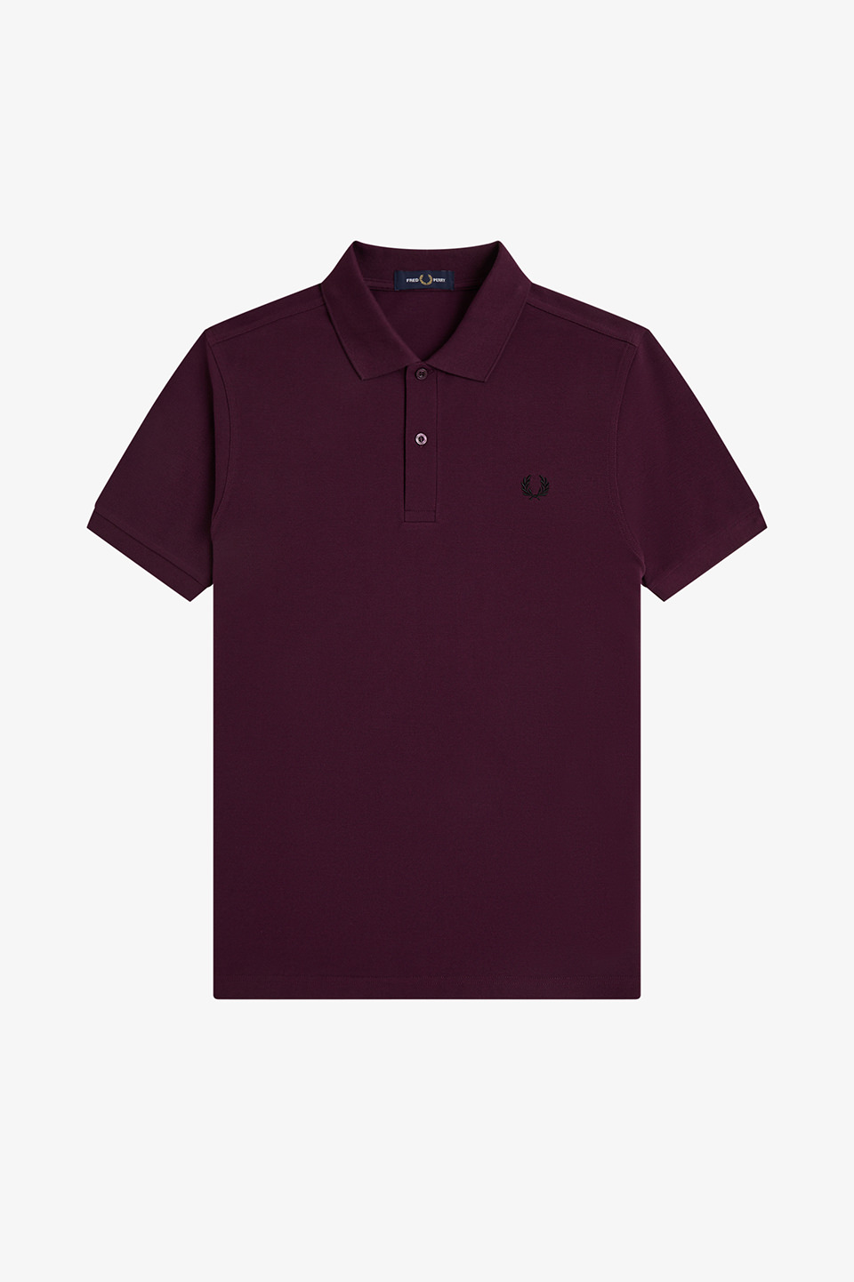The Fred Perry Shirt - M6000 84C:PLUM / BLACK XL