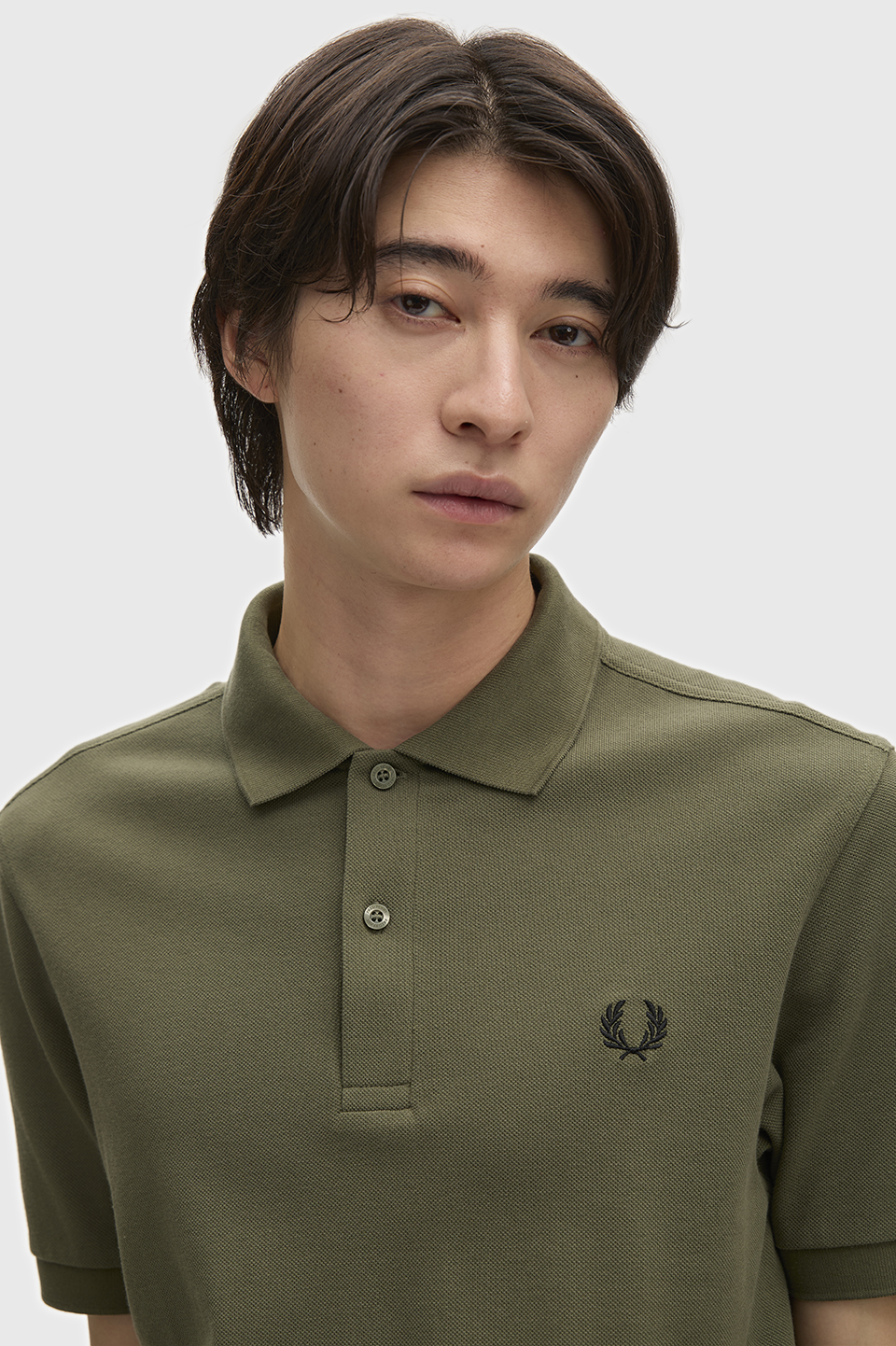 The Fred Perry Shirt - M6000 Z50:LAUREL WREATH GREEN / BLACK S