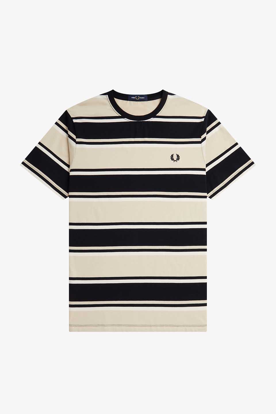 Bold Stripe T-Shirt(M U87：OATMEAL / ECRU / BLACK): | FRED PERRY