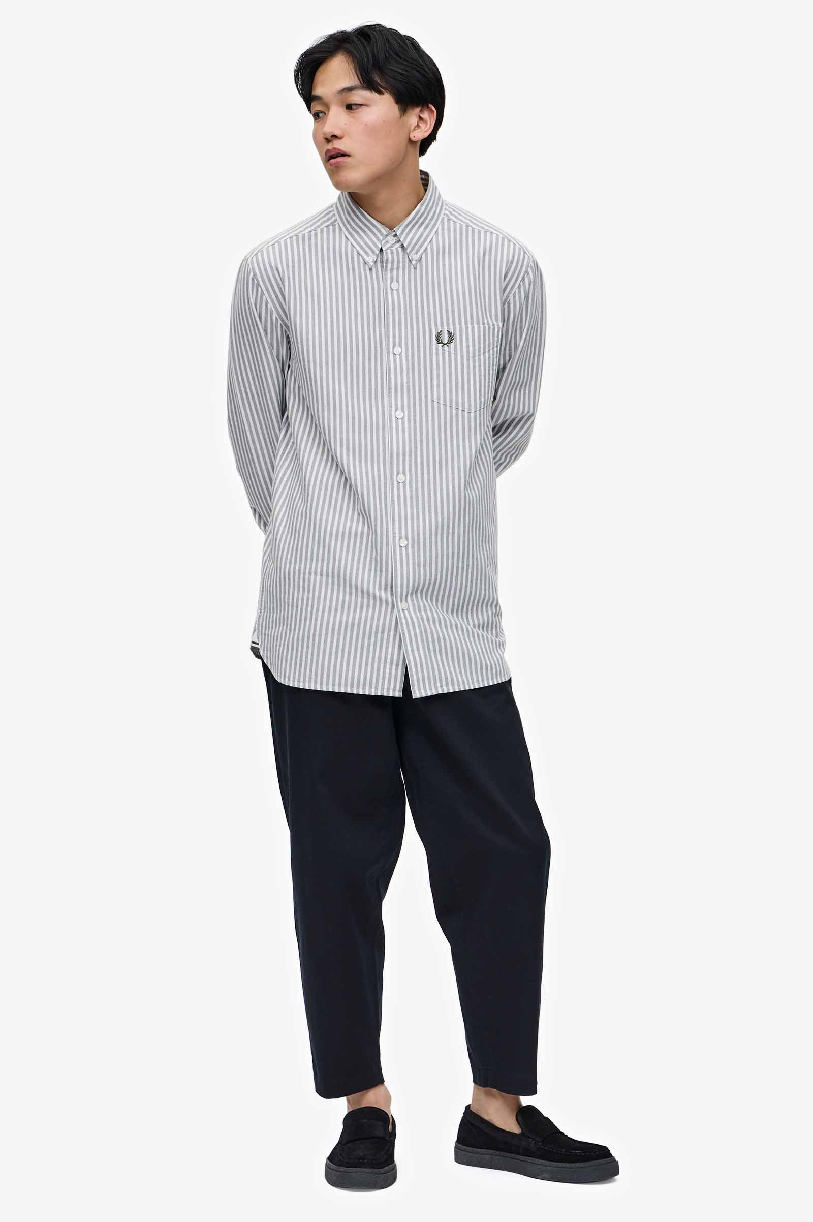 Stripe Oxford Shirt(S 638：FIELD GREEN): | FRED PERRY JAPAN