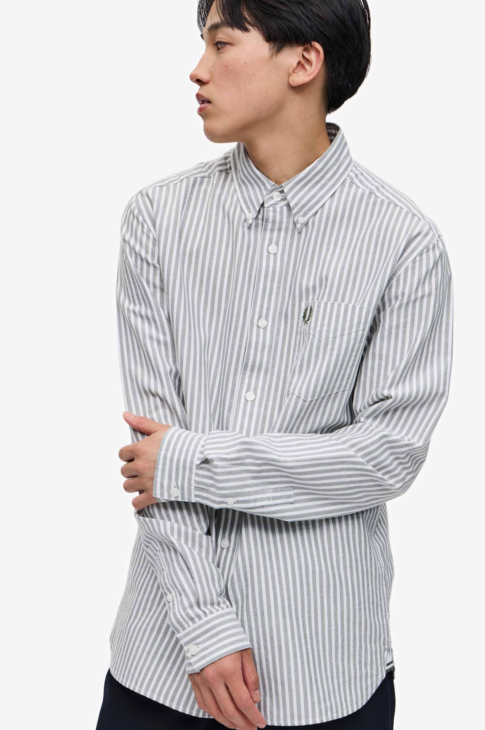 Stripe Oxford Shirt(S 638：FIELD GREEN): | FRED PERRY JAPAN