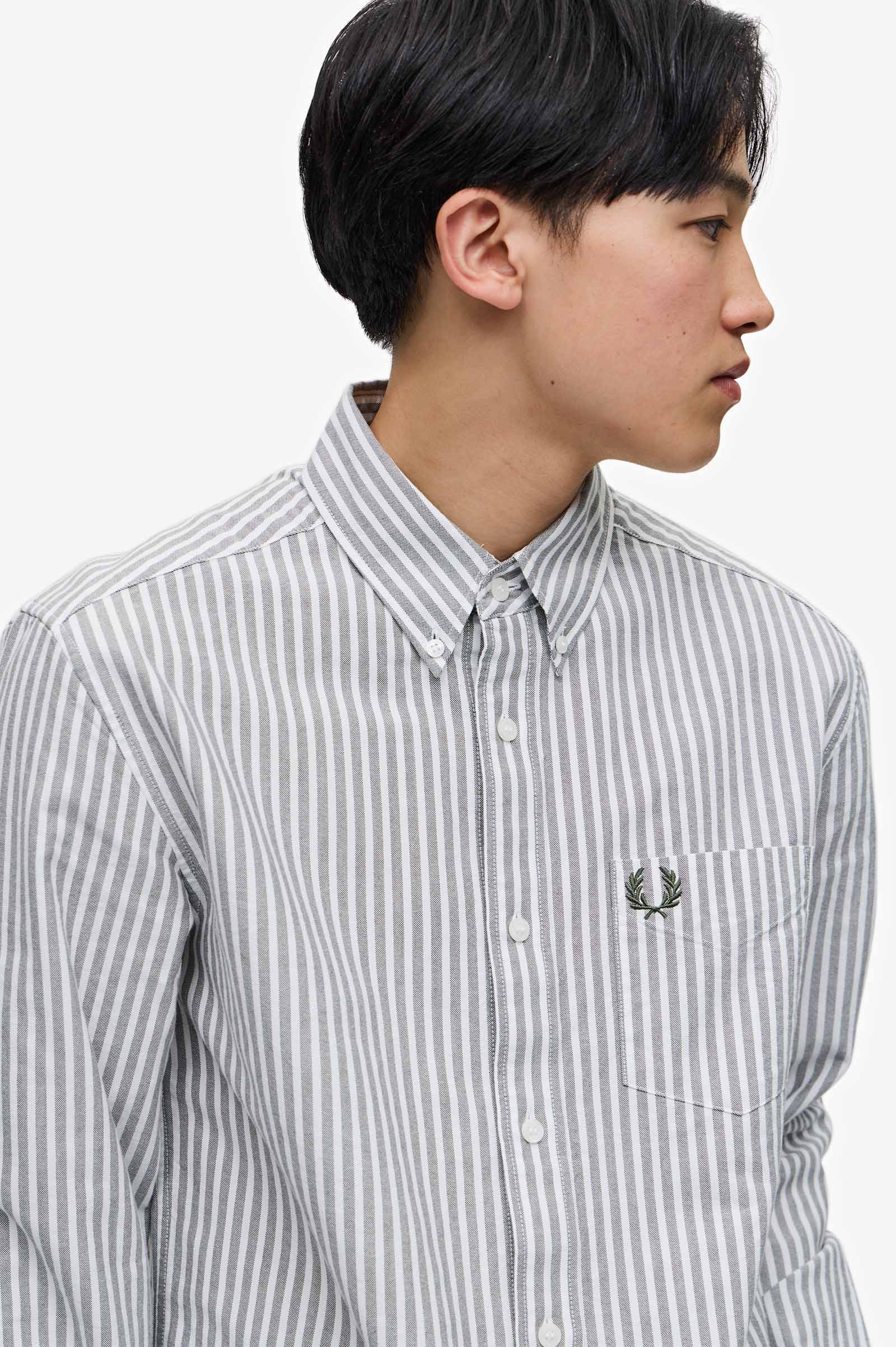 フレッドペリー FRED PERRY ストライプ Tシャツ M 新品 ホワイト袖丈