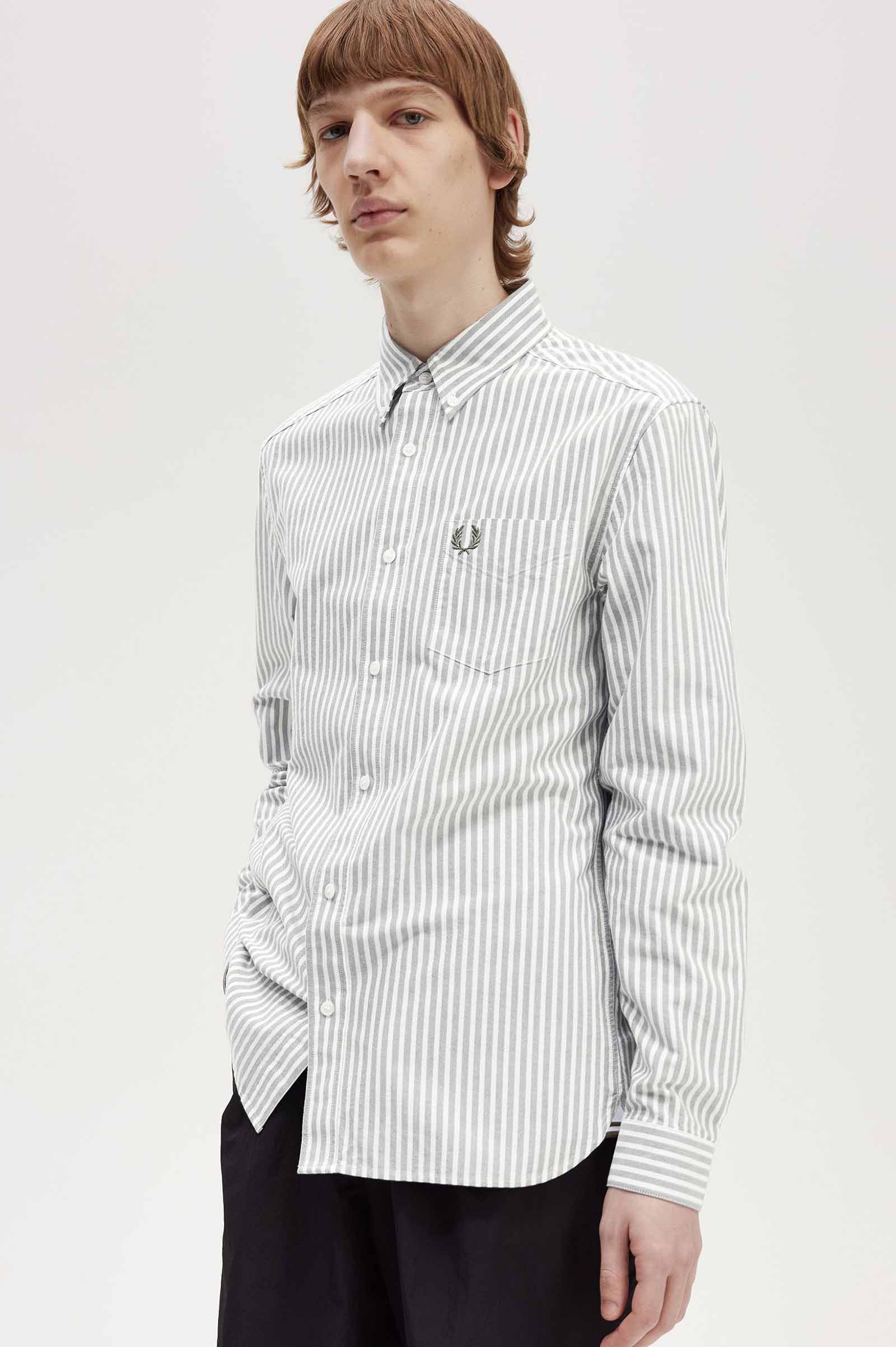 Stripe Oxford Shirt(S 638：FIELD GREEN): | FRED PERRY JAPAN
