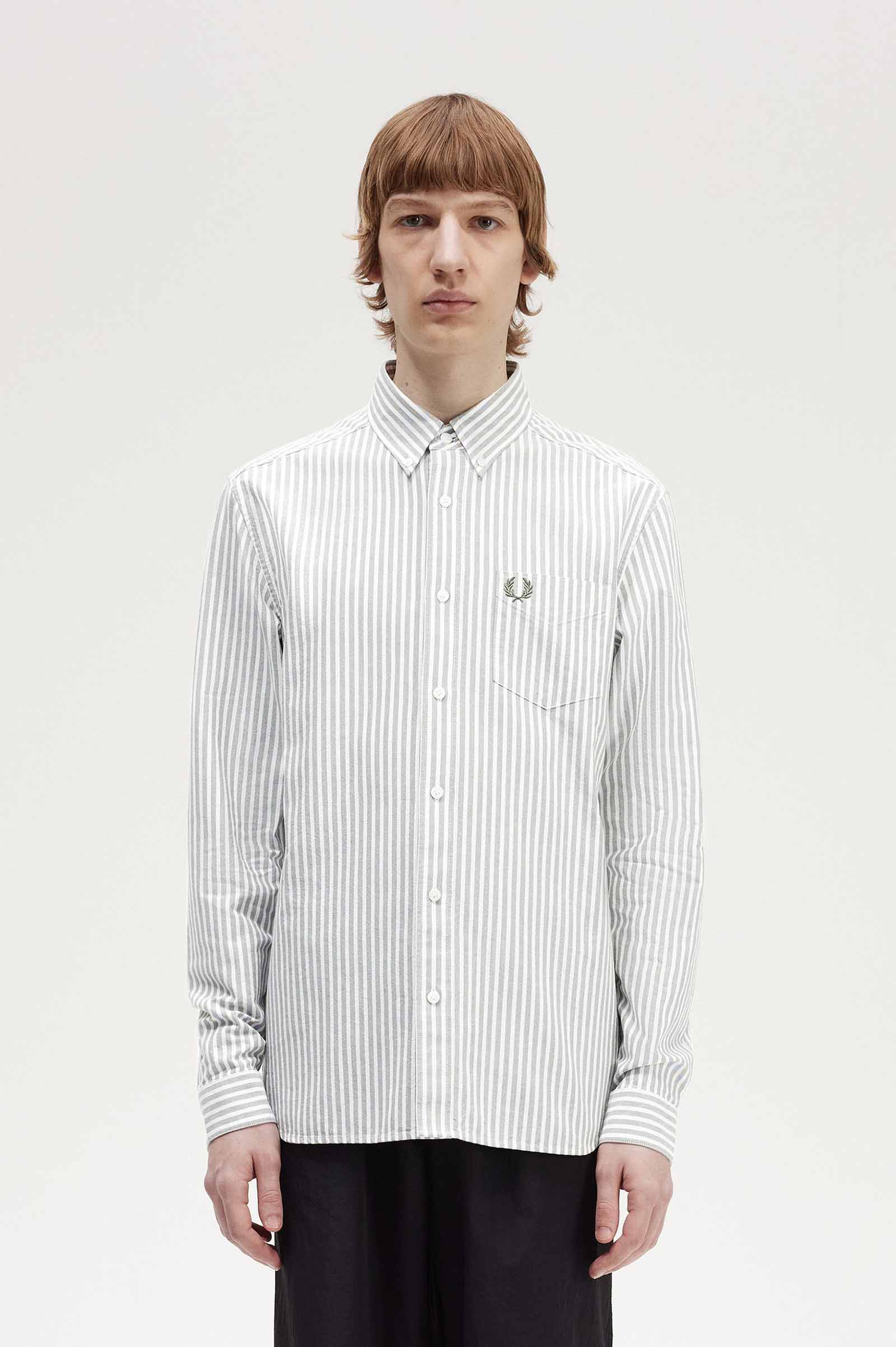 Stripe Oxford Shirt(S 638：FIELD GREEN): | FRED PERRY JAPAN