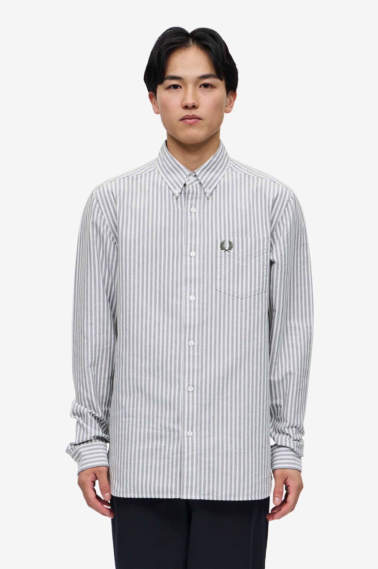 Stripe Oxford Shirt(S 638：FIELD GREEN): | FRED PERRY JAPAN