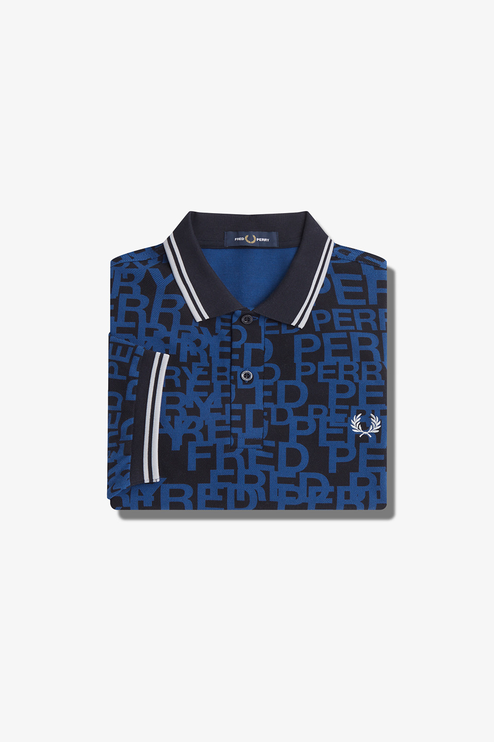 Graphic Text Fred Perry Shirt(M R31：SHADED COBALT BLUE): | FRED