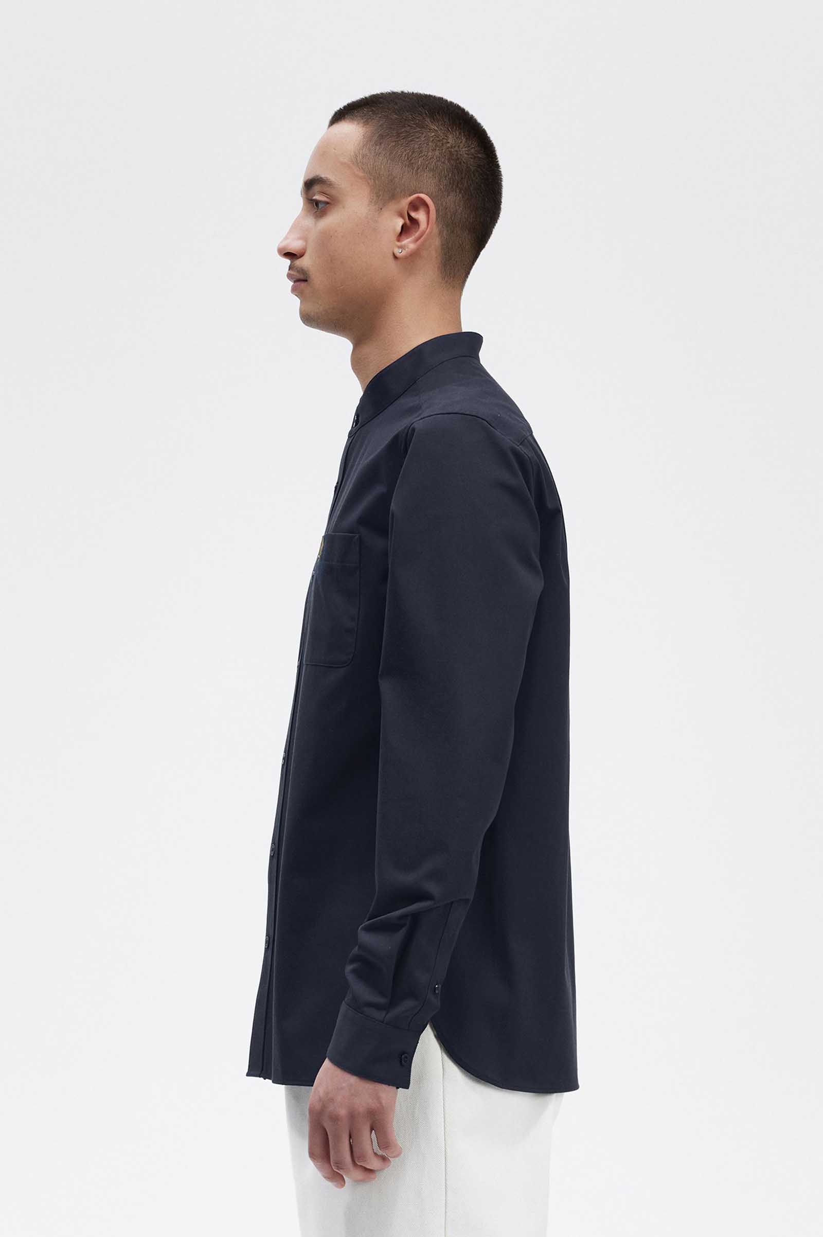 Grandad Collar Shirt(S 608：NAVY): | FRED PERRY JAPAN | フレッド
