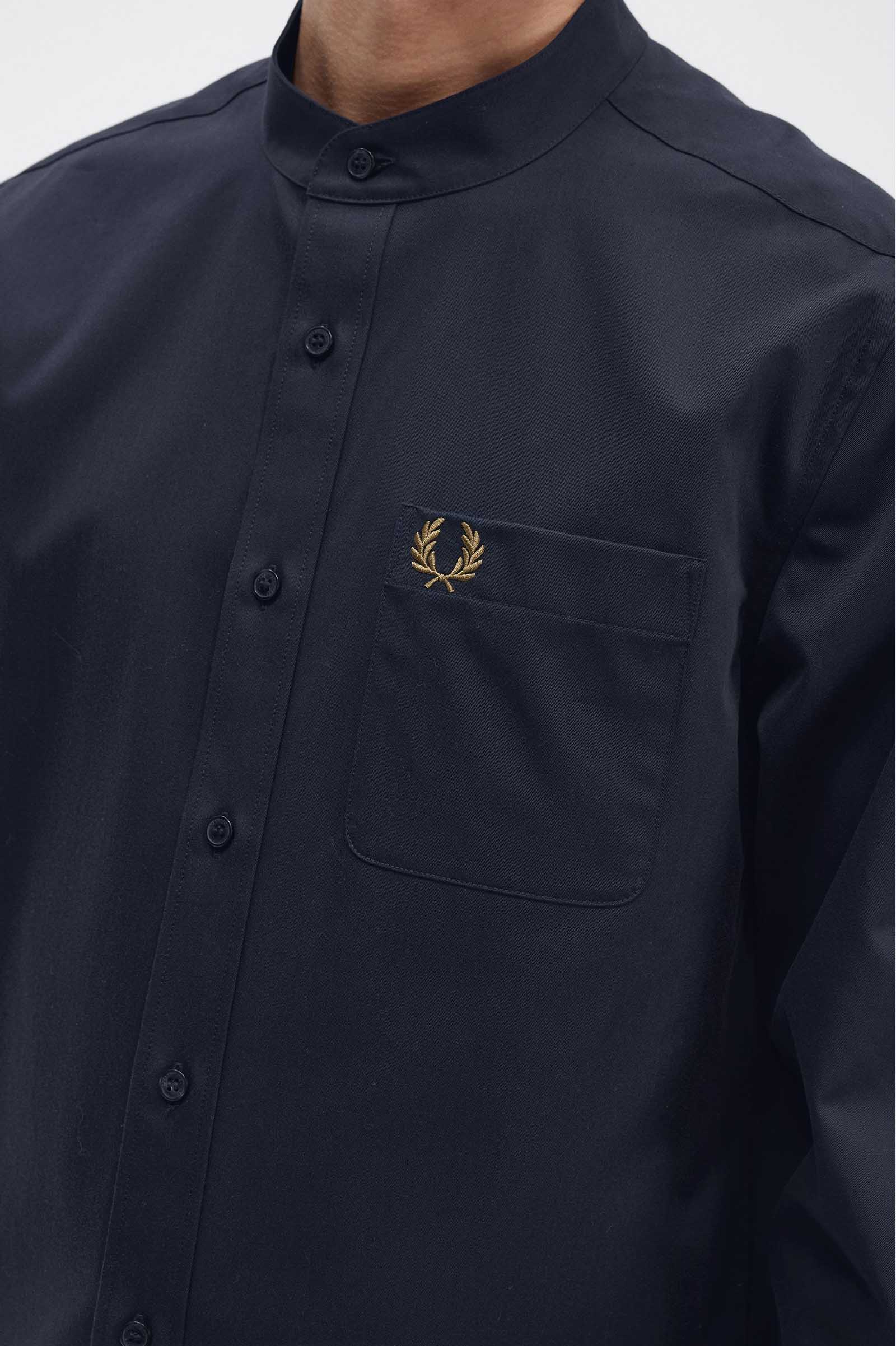 Grandad Collar Shirt(S 608：NAVY): | FRED PERRY JAPAN | フレッド
