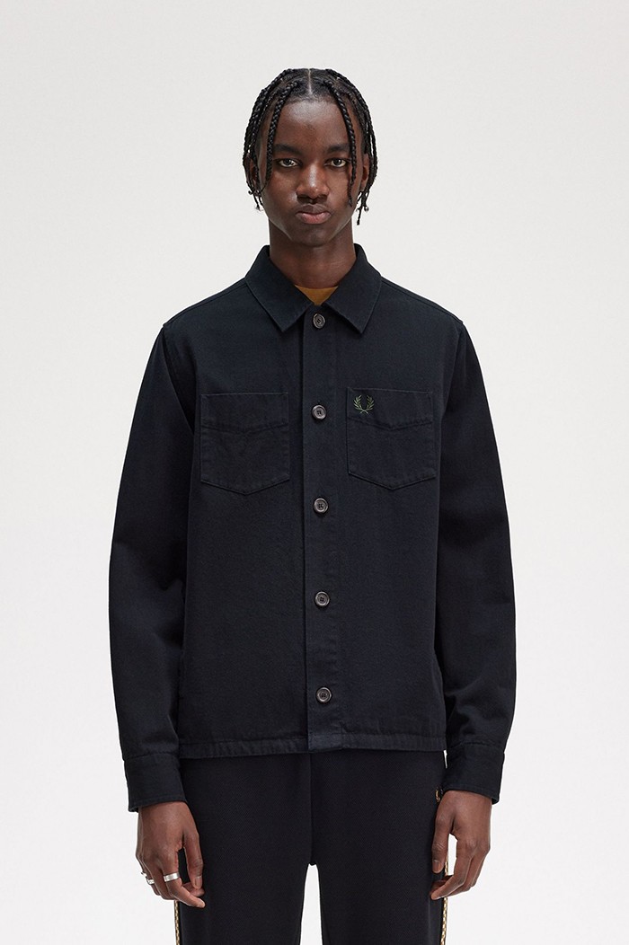 Twill Overshirt(M 102：BLACK): | FRED PERRY JAPAN | フレッドペリー 