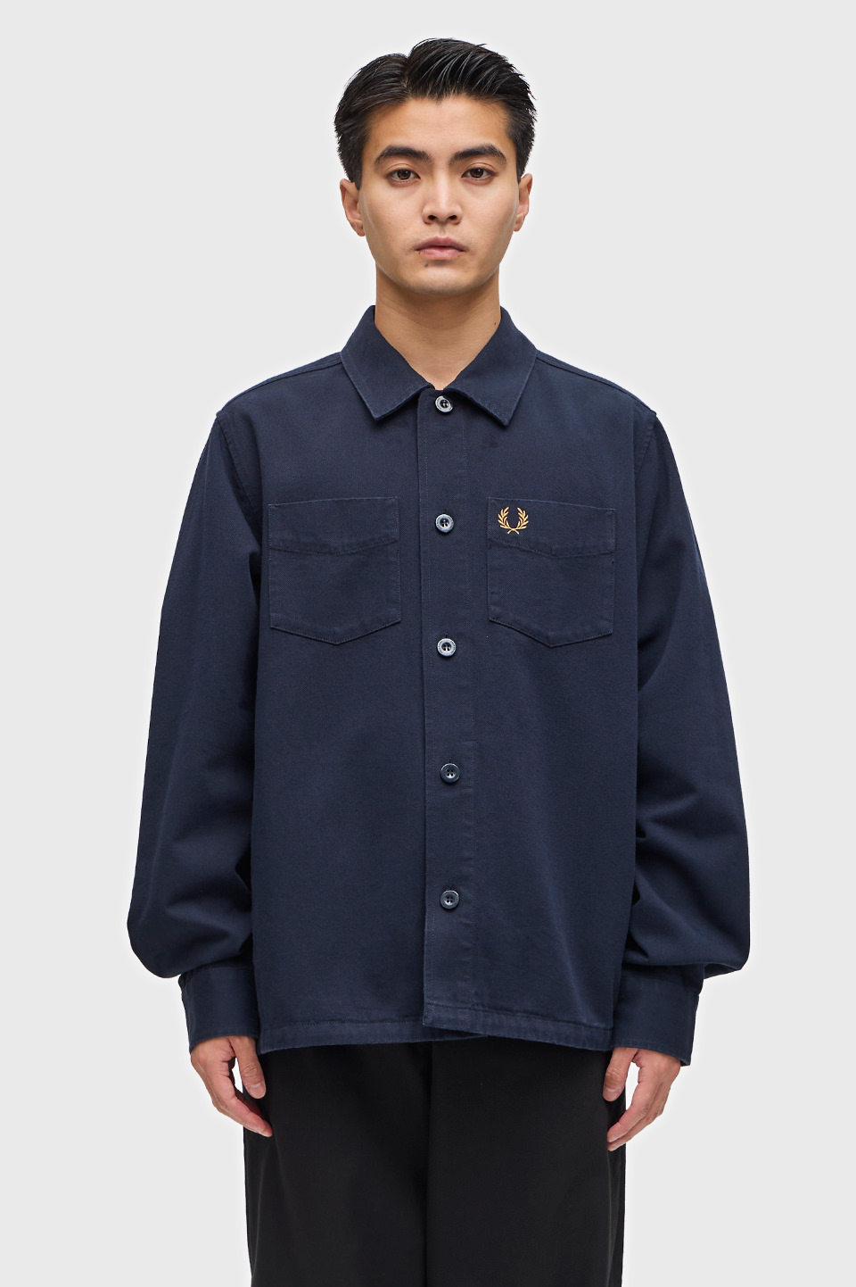 【美品】フレッドペリー Collarless Overshirt M FRED PERRY（フレッドペリー）の「Collarless Overshirt（シャツ