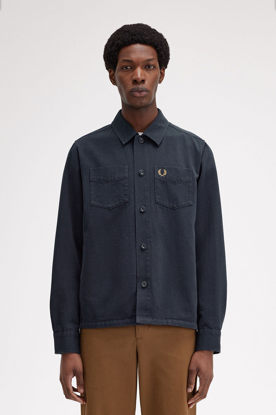 Twill Overshirt(M 608：NAVY): | FRED PERRY JAPAN | フレッド