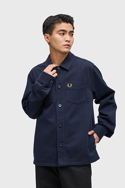 Twill Overshirt(M 608：NAVY): | FRED PERRY JAPAN | フレッド