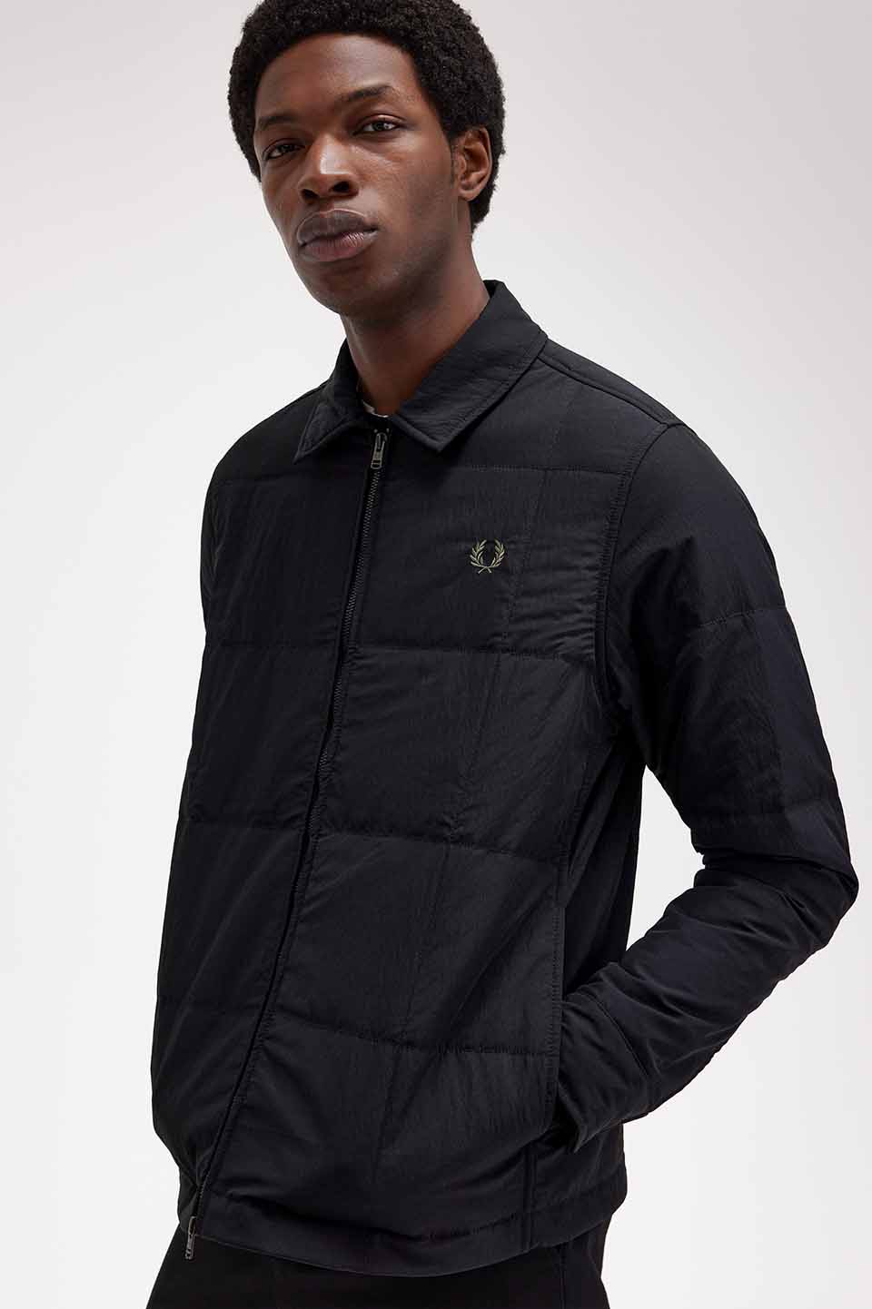 Quilted Overshirt(M 102：BLACK): | FRED PERRY JAPAN | フレッド 