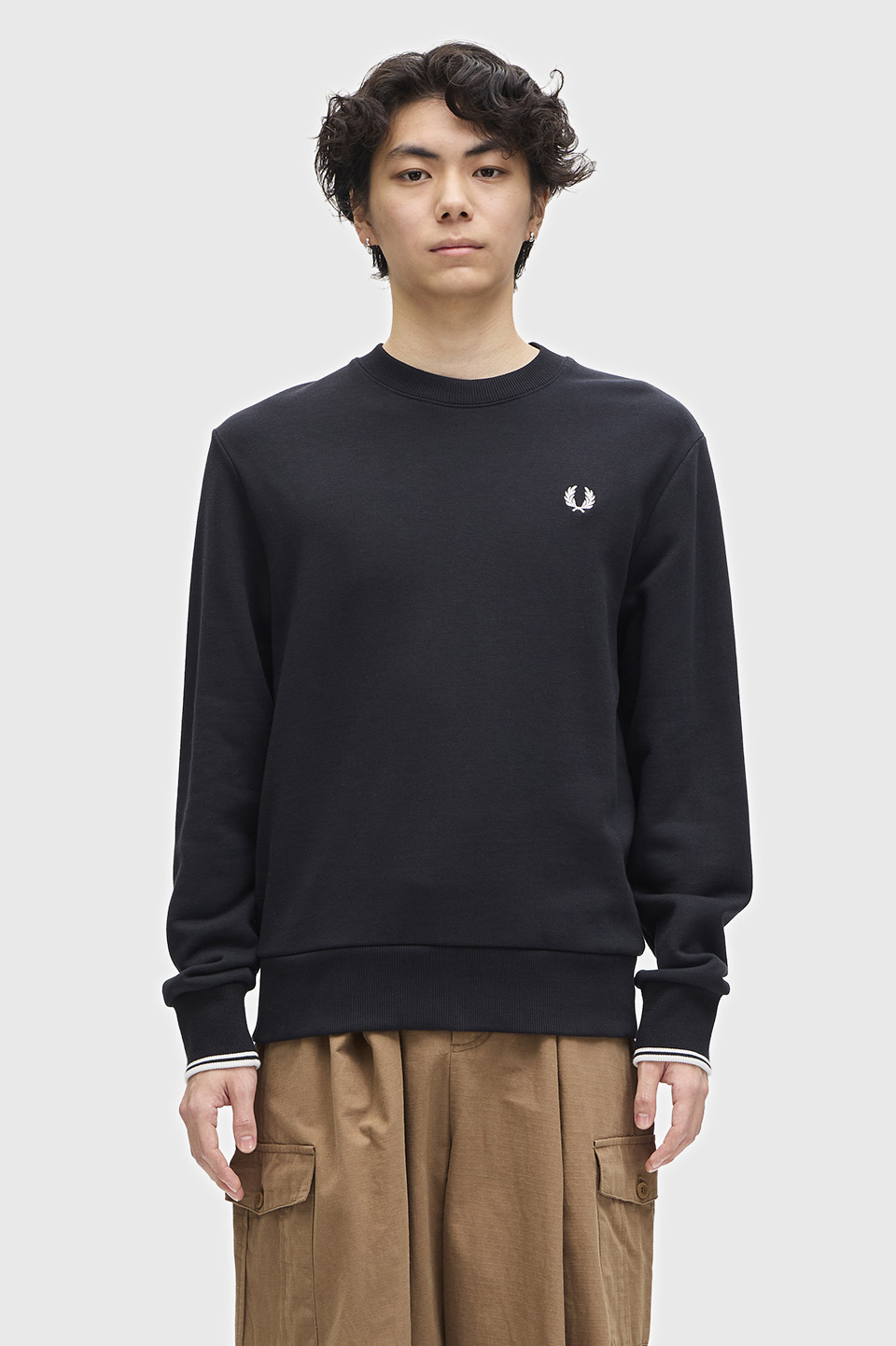 Crew Neck Sweatshirt(S 184：BLACK): | FRED PERRY JAPAN | フレッド