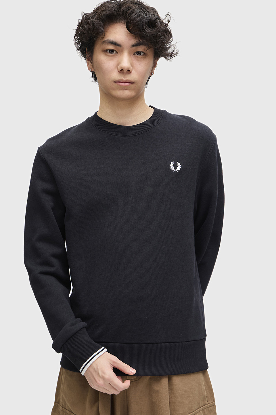 Crew Neck Sweatshirt(S 184：BLACK): | FRED PERRY JAPAN | フレッド