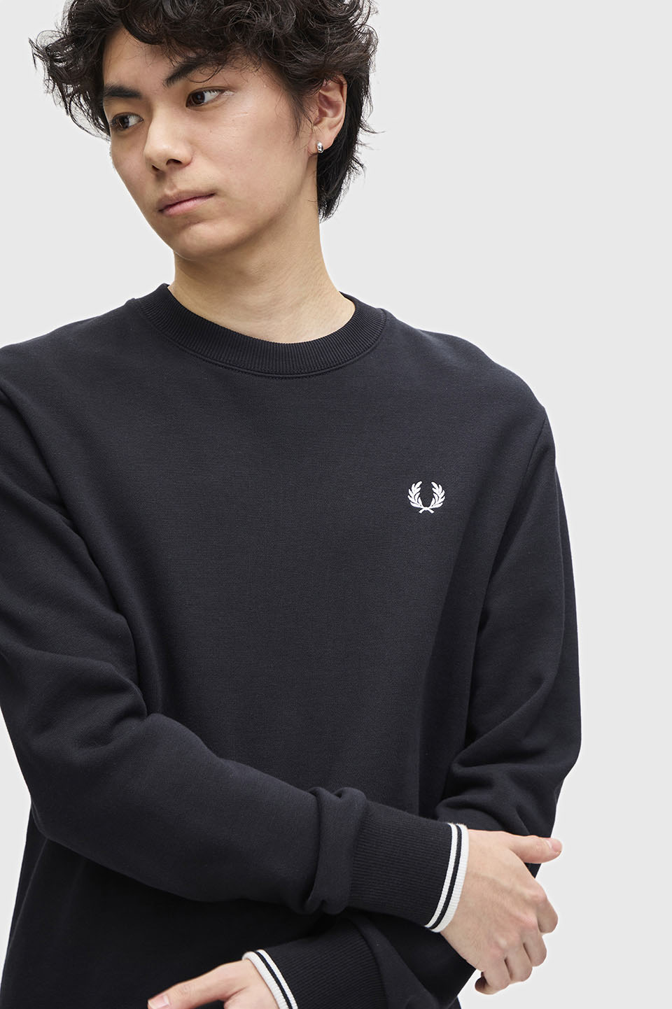 Crew Neck Sweatshirt(S 184：BLACK): | FRED PERRY JAPAN | フレッド