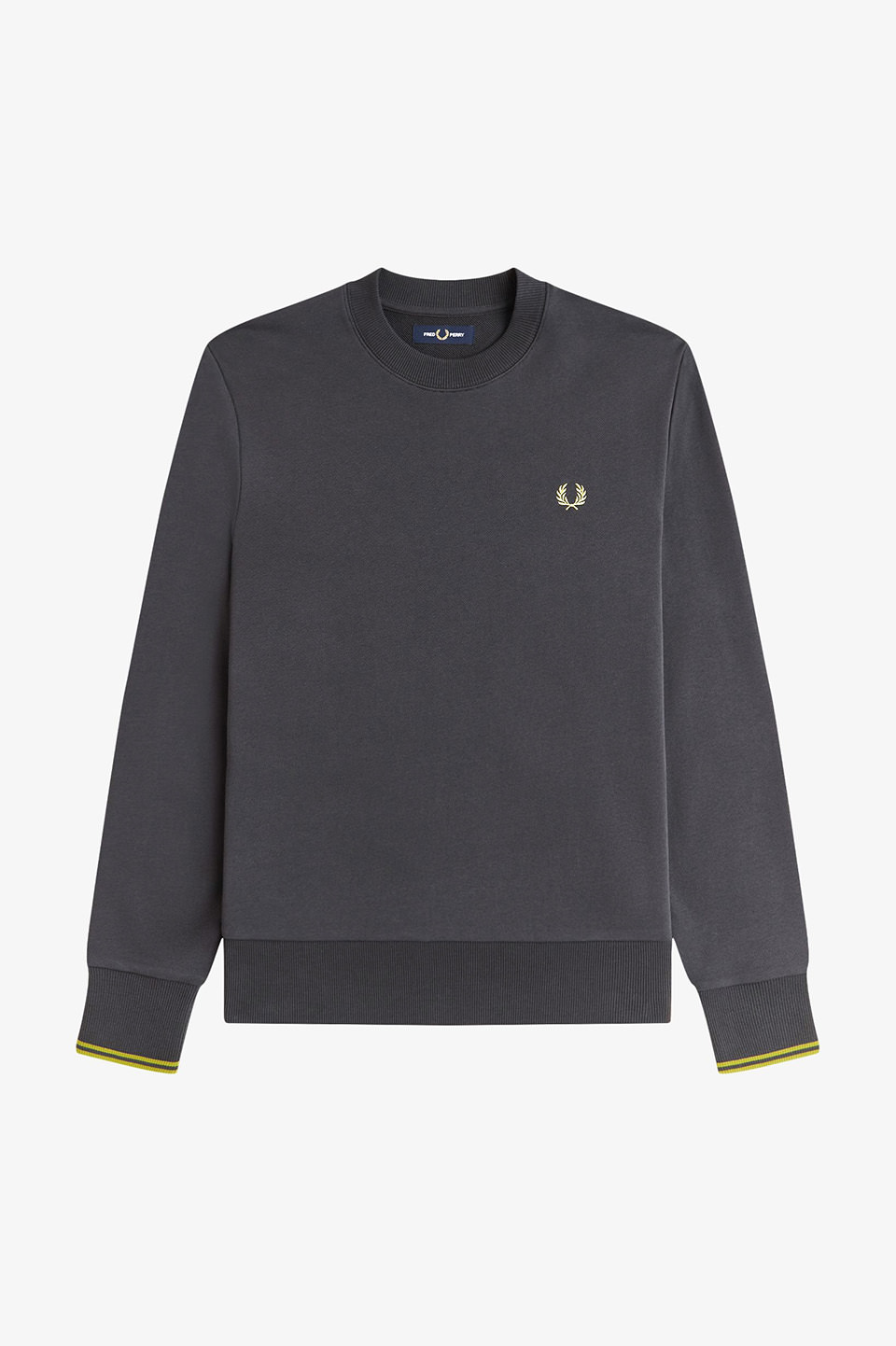 Crew Neck Sweatshirt 58A:ANCHOR GREY / TENNIS BALL YELLOW S