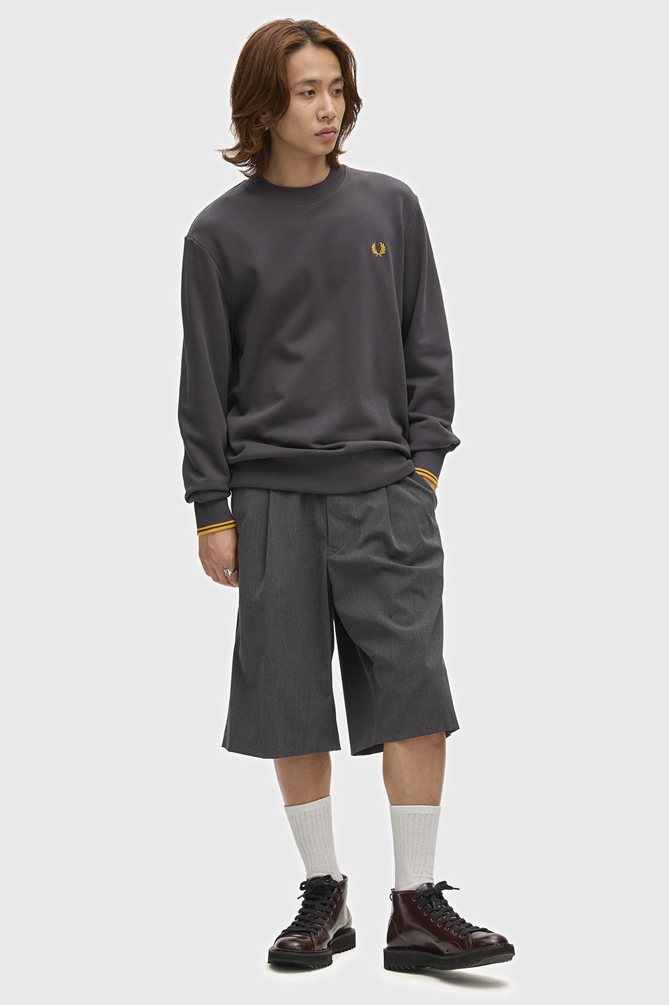 Crew Neck Sweatshirt 85C:ANCHOR GREY / GOLDEN XL