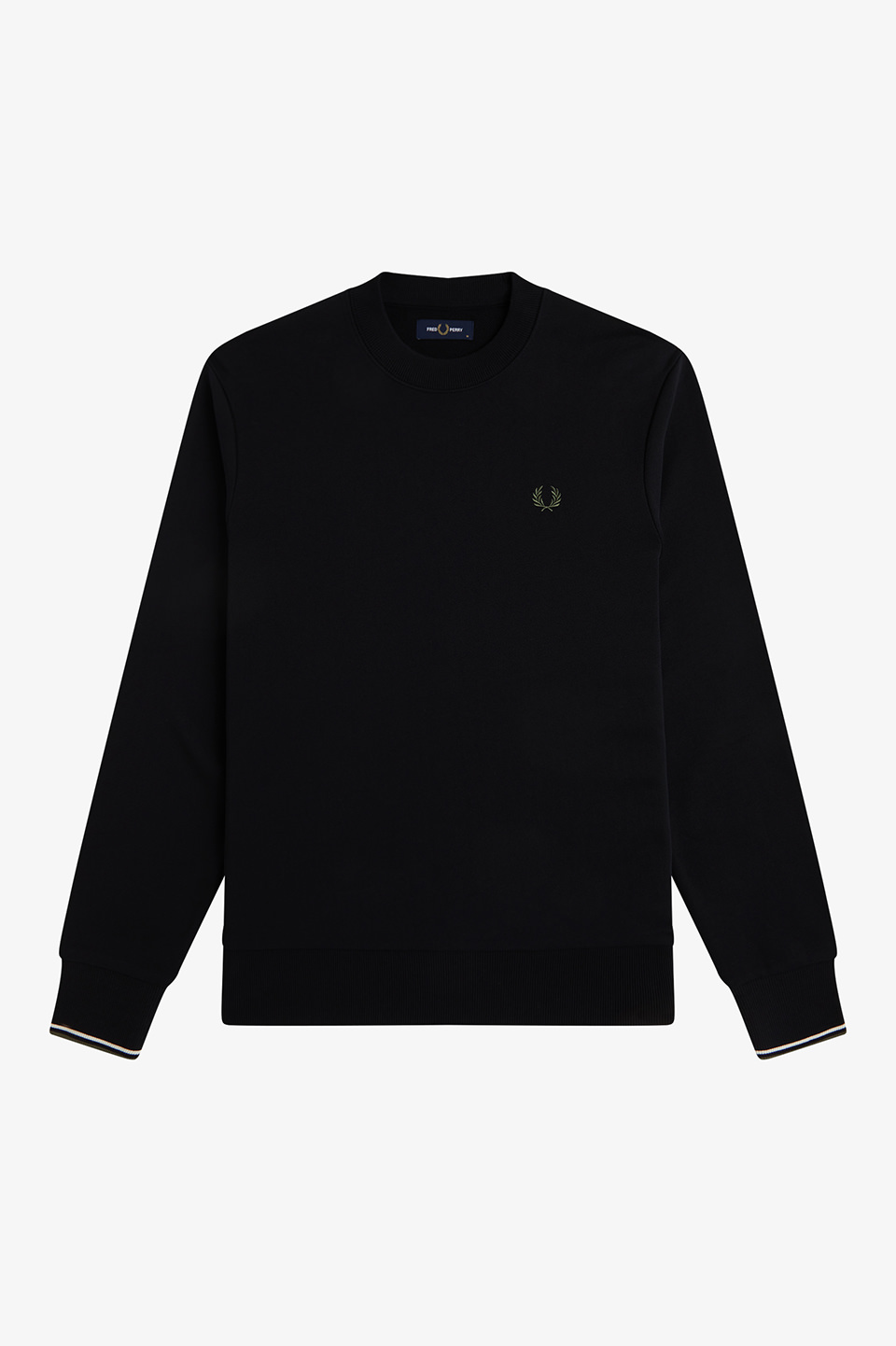 Crew Neck Sweatshirt W54:BLACK / ECRU / LAUREL WREATH XL