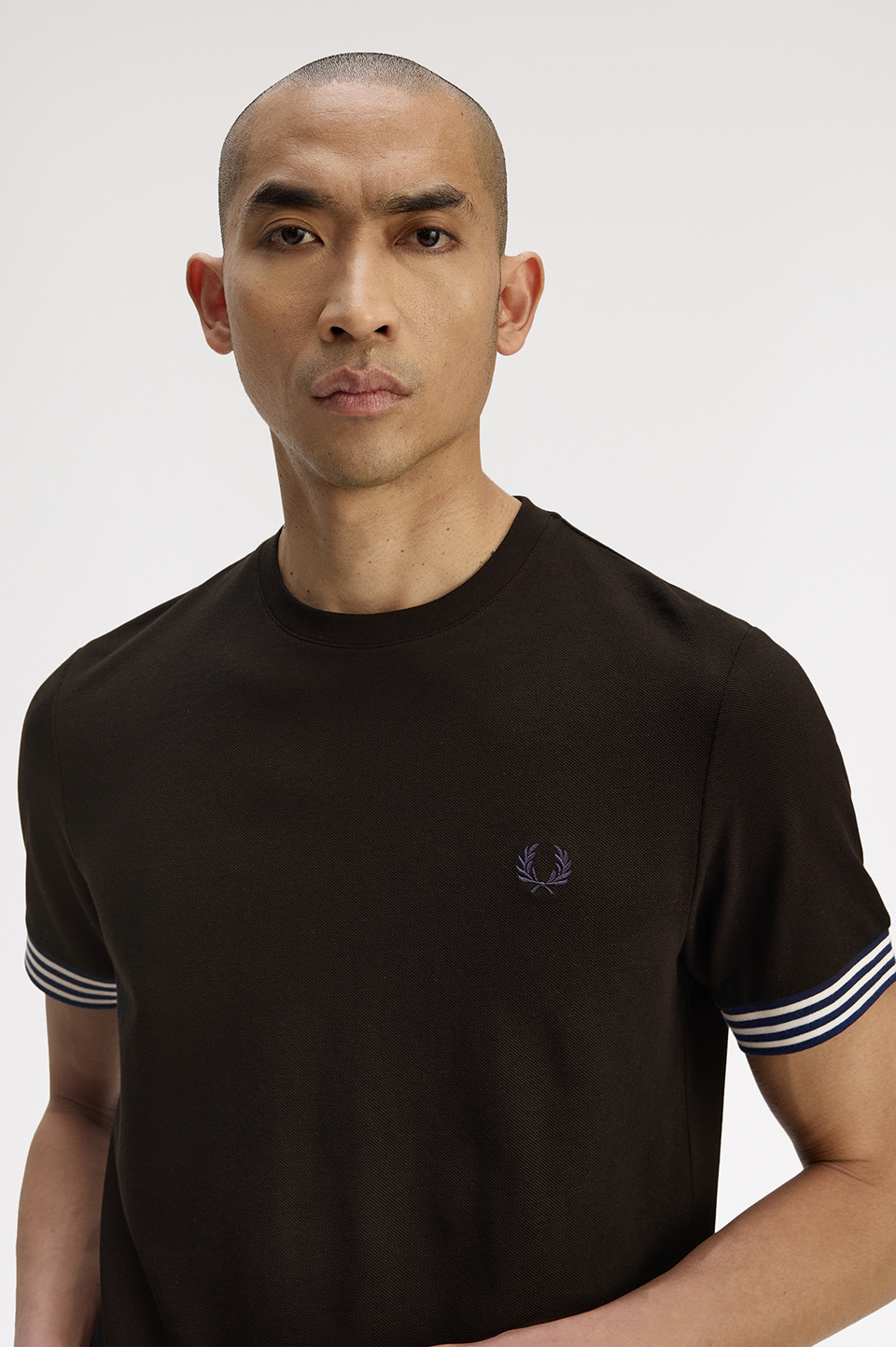 FRED PERRY Twin Tip Shirt ブラック M フレッドペリー Striped Cuff T-Shirt(M 102：BLACK): | FRED PERRY JAPAN | フレッド