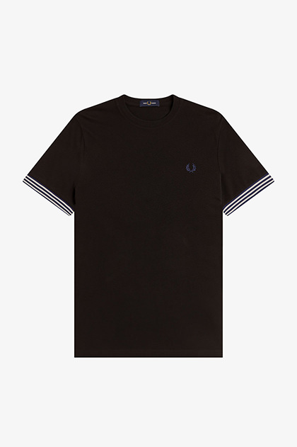 FRED PERRY Twin Tip Shirt ブラック M フレッドペリー Striped Cuff T-Shirt(M 102：BLACK): | FRED PERRY JAPAN | フレッド