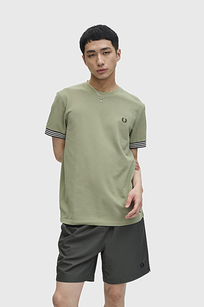 Striped Cuff T-Shirt