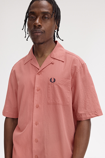 Lightweight Texture Revere Collar Shirt