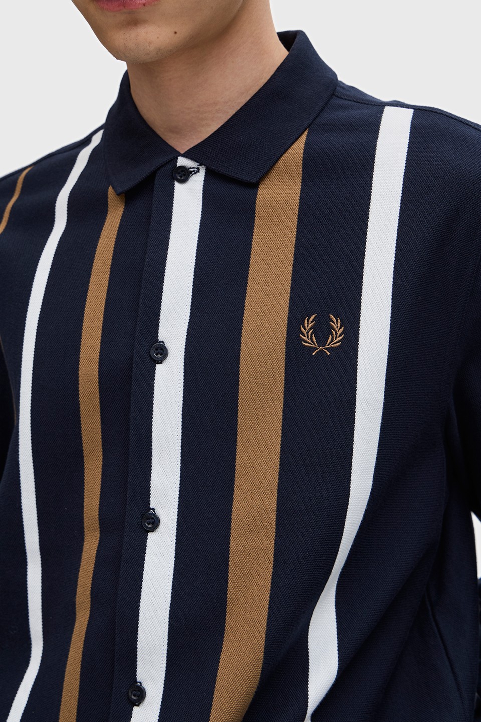 Gradient Stripe Ls Polo Shirt(S 608：NAVY): | FRED PERRY JAPAN