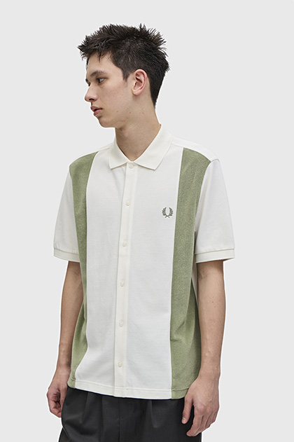 Towelling Panel Polo Shirt