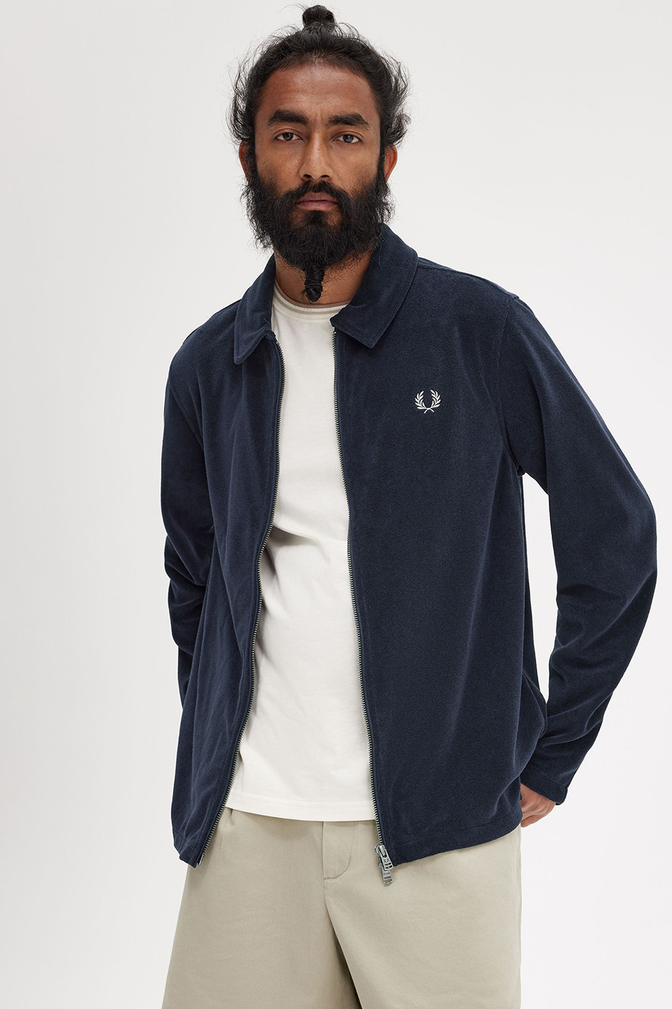 Towelling Overshirt(M 608：NAVY): | FRED PERRY JAPAN | フレッド 