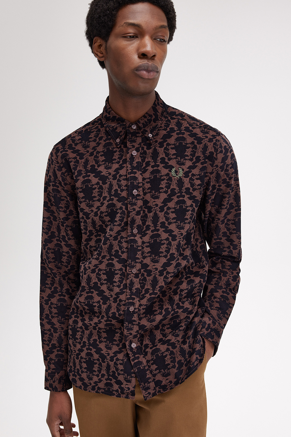 Repeat Print Corduroy Shirt(S U53：CARRINGTON ROAD BRICK