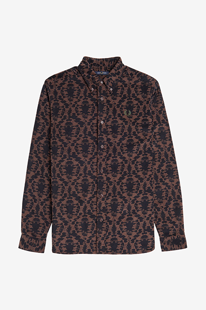 Repeat Print Corduroy Shirt(S U53：CARRINGTON ROAD BRICK
