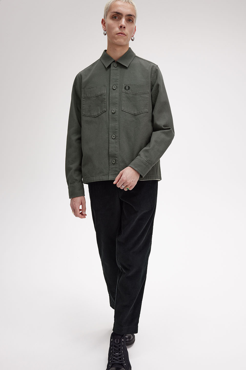 Canvas Overshirt(M 638：FIELD GREEN): | FRED PERRY JAPAN