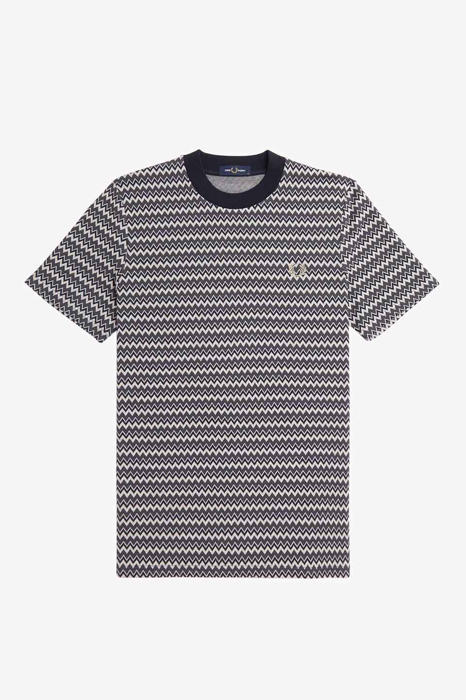 Jacquard T-Shirt(M 608：NAVY): | FRED PERRY JAPAN | フレッドペリー