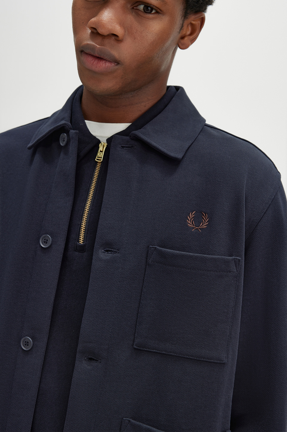 フレッドペリー　トップス　08 フレッドペリー シャツ 長袖 JERSEY OVERSHIRT G8149 FRED PERRY