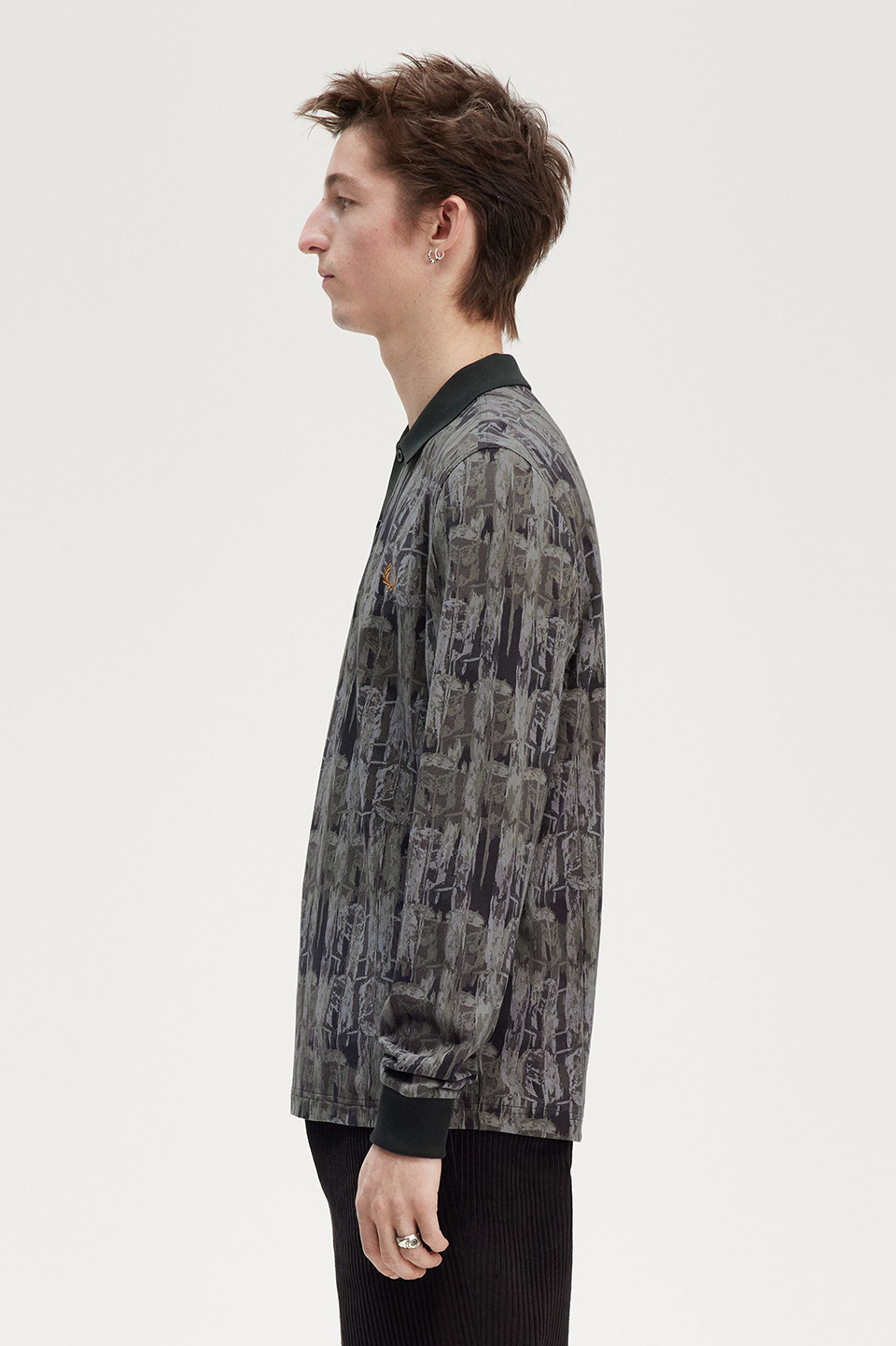 Abstract Print Polo Shirt(M Q20：NIGHT GREEN): | FRED PERRY