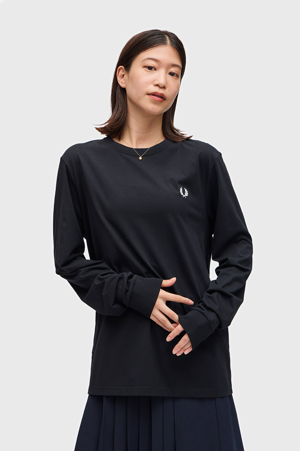 Long Sleeve Crew Neck T-Shirt(S 102：BLACK): | FRED PERRY JAPAN 