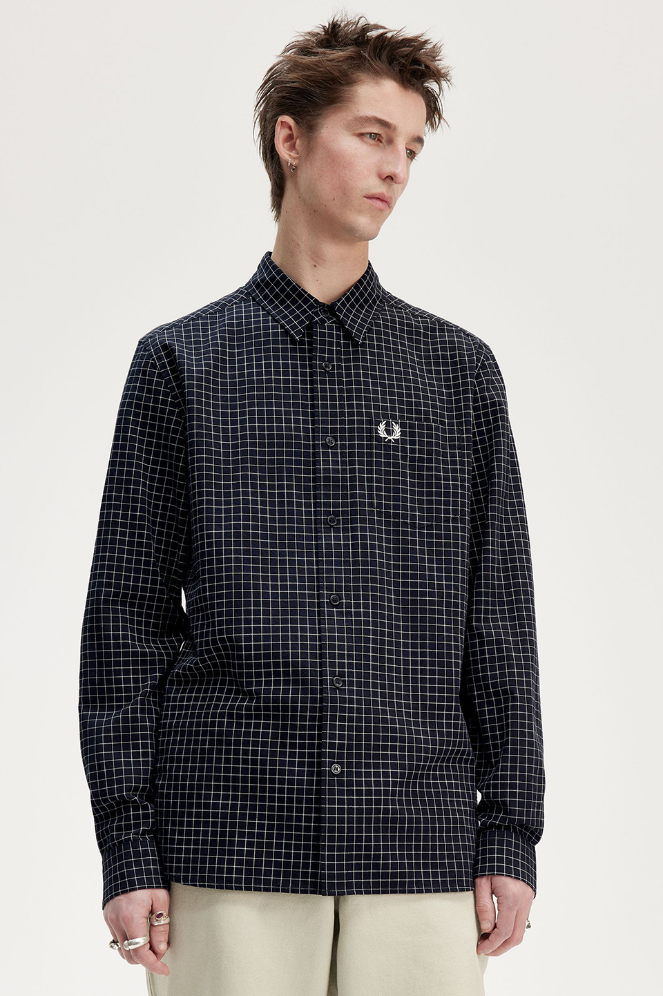 FRED PERRY - フレッドペリー　チェックシャツ　白黒　ブラック＆ホワイト　FREDPERRY Monochrome Check Shirt(10 100：WHITE): | FRED PERRY JAPAN
