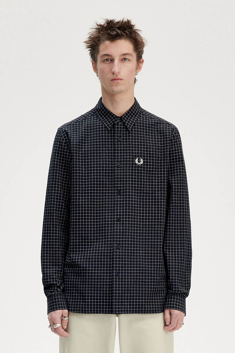 Grid Check Shirt(S 102：BLACK): | FRED PERRY JAPAN