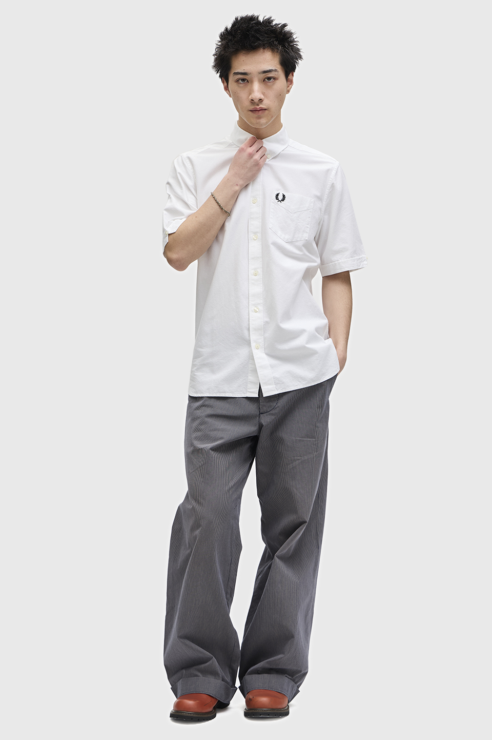 Oxford Short Sleeve Shirt(S 100：WHITE): | FRED PERRY JAPAN