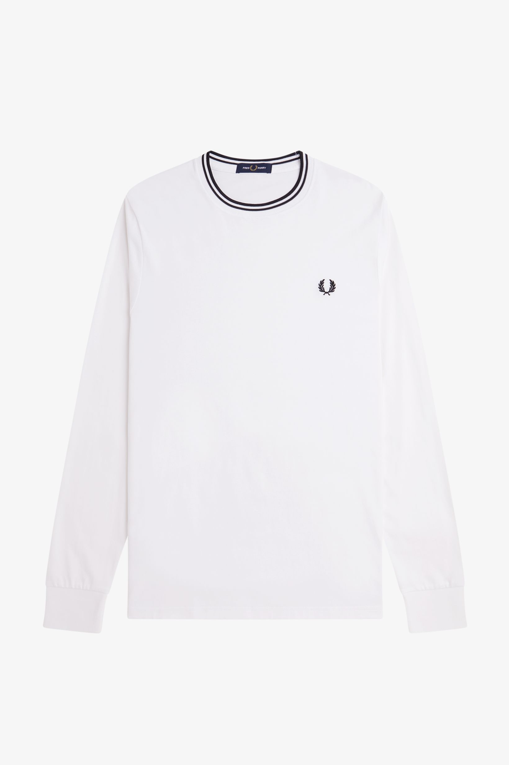 Long Sleeve Twin Tipped T-Shirt(S 100：WHITE): | FRED PERRY JAPAN