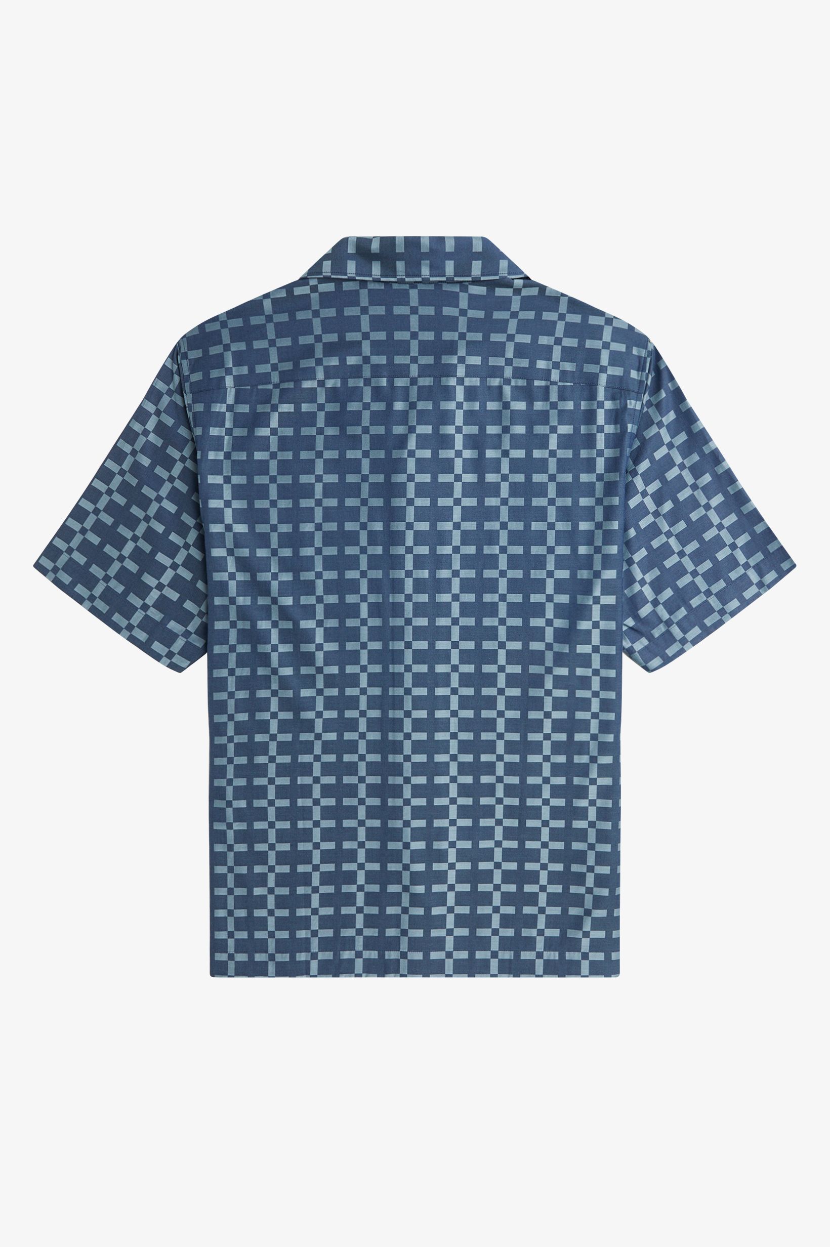 Geometric Revere Collar Shirt(M X06：SILVER BLUE): | FRED