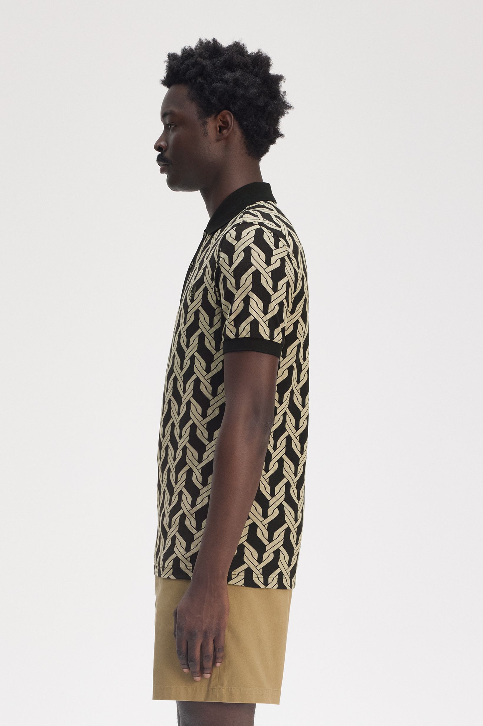 【初回限定】 Cable Knit Print Polo Shirt(M 102：BLACK): | FRED PERRY トップス