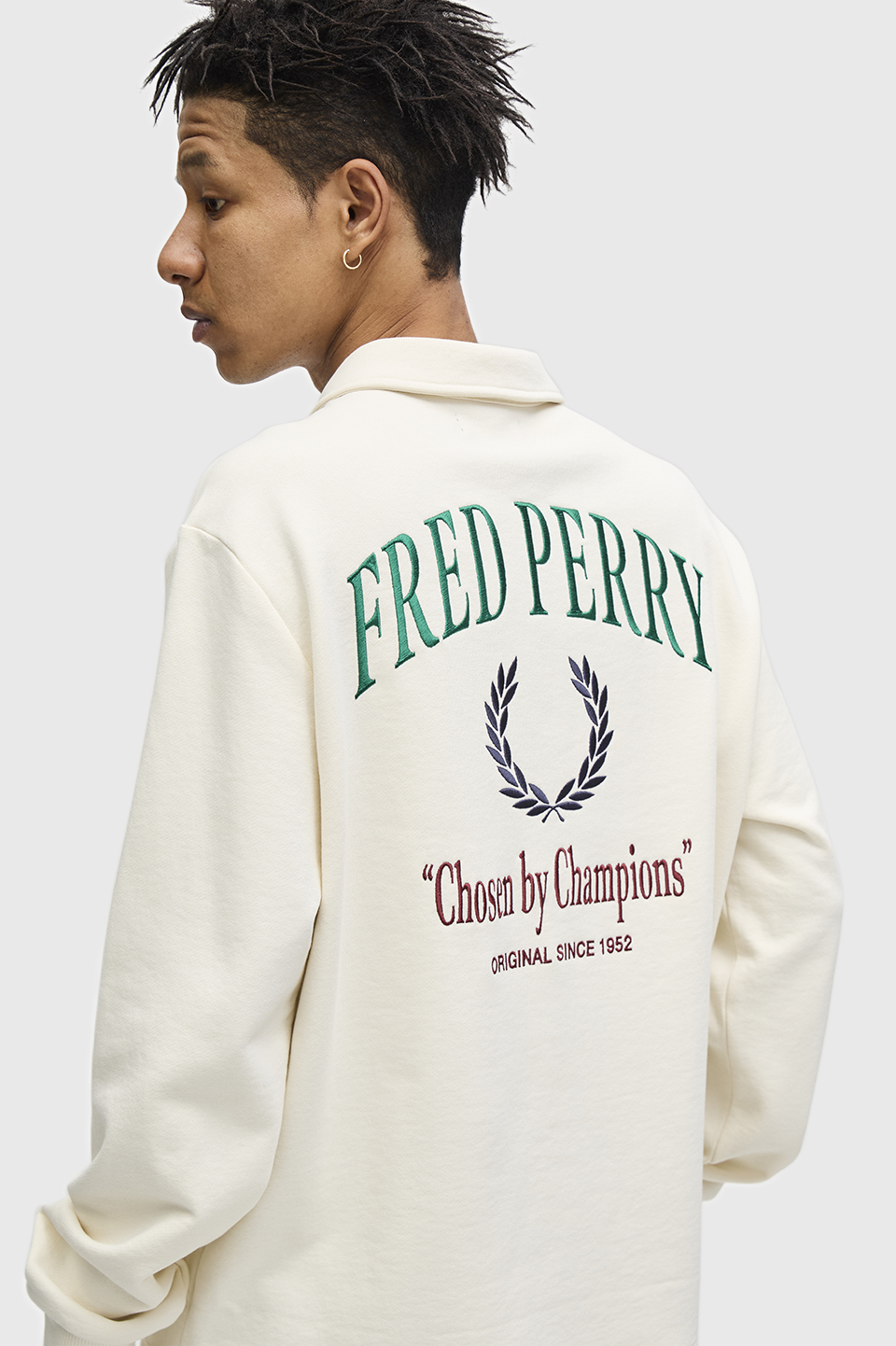 Embroidered Champion Collared Sweatshirt