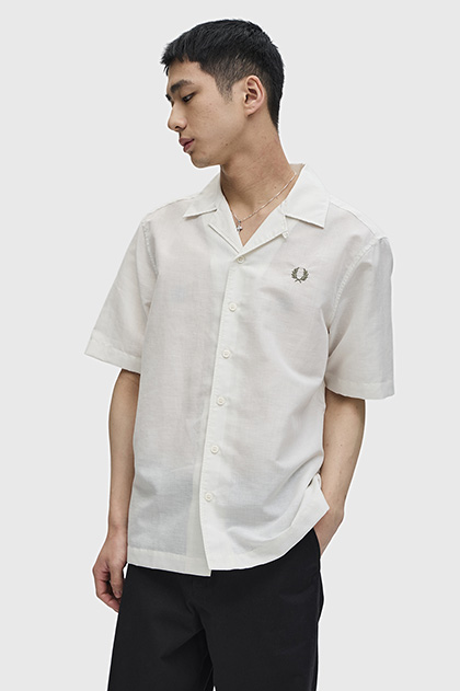 Linen Blend Revere Collar Shirt