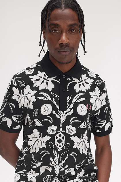 Botanical Print Polo Shirt