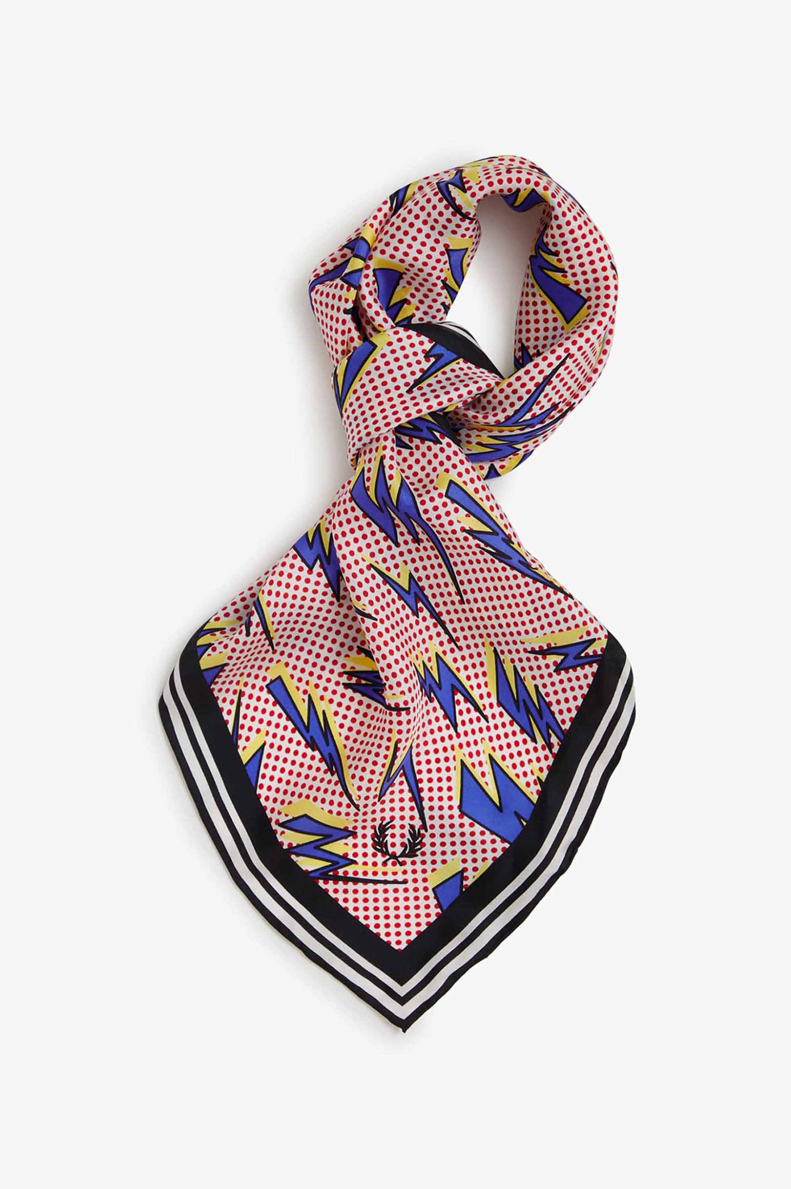 Amy Winehouse Lightning Print Silk Scarf(1SZ 186：BLACK